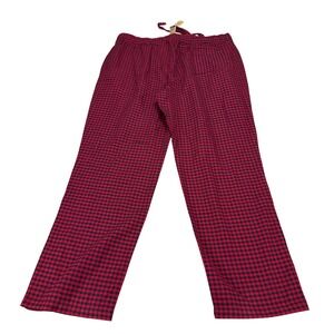 J.Crew Mens XL Slim Fit Pajama Pants Red Navy Gingham Plaid Sleepwear NWT